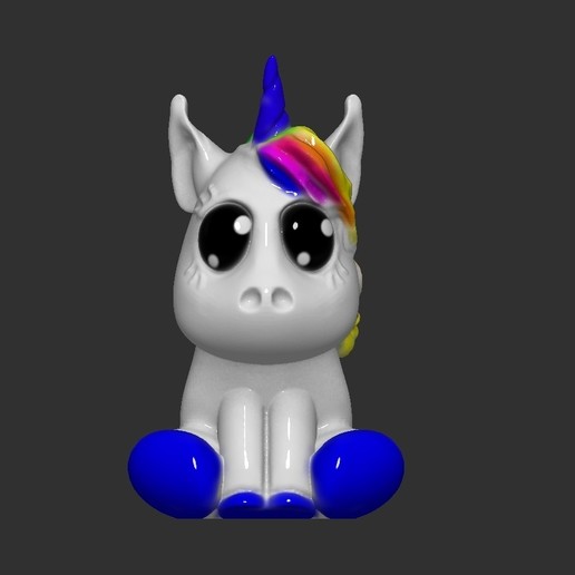 cute baby unicorn toy child art animal game 3D print model - Mito3D