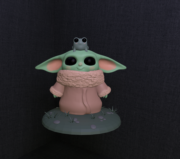 niedlich Baby Yoda Stift Halter Unterstützung Star Kriege Badezimmer 3d print model - Mito3D