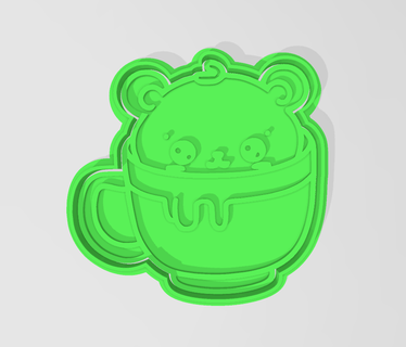 lindo oso animales taza kwaii selva 3d print model - Mito3D