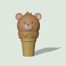 cute bear ice cream figure sculpt sculpture sculptures toy art miniatures 3d print model - Mito3D