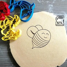 cute bee cookie cutter animal honey baking dough shape kitchen bake cookies speculoos 3d print model - Mito3D
