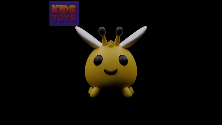 cute bee toy 3d printable model printing keychain animal process modeling technique customized dimensions pla filament slicing software print bed layer 3d print model - Mito3D