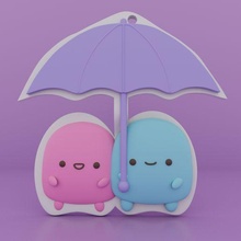 cute blob couple 3d print model - Mito3D