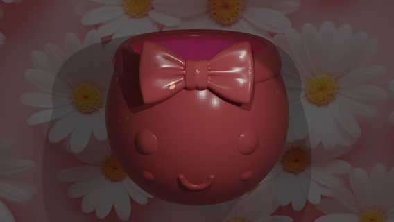fofa arco gravata plantador casa suculento cacto bonitinho Rosa sorriso borboleta arte vaso 3d print model - Mito3D
