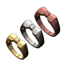 lindo arco Corbata anillo 3d impresión modelo Hazme Boda compromiso Moda joyería joya imprimible oro plata libra esterlina lujo moderno sencillo banda declaración minimalista 3d print model - Mito3D
