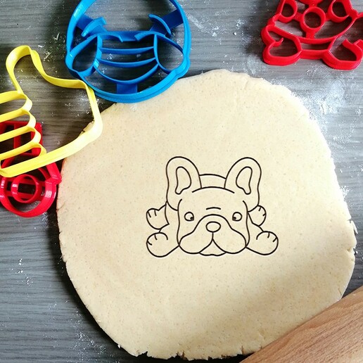 carina bulldog biscotto taglierina cane francese cottura Impasto forma cucina infornare biscotti speculoos 3D print model - Mito3D