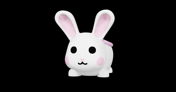 carina coniglietto vaso fiori animale pentola 3d print model - Mito3D