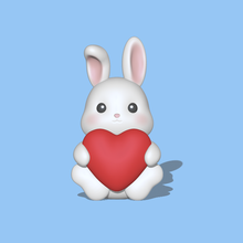cute bunny heart - valentine's day bunny heart bunny cute figure sculpt sculpture sculptures animal toy art toy easter miniatures rabbit cute rabbit valentine day love