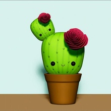 cute cactus showpiece decorative toy plant 3d print model - Mito3D