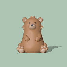 carina cartone animato orso figura scolpire scultura sculture animale giocattolo arte selvaggio miniature seduta 3d print model - Mito3D