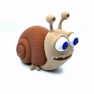 mignonne dessin animé escargot Gary drôle limace jouet animal impression 3d 3d print model - Mito3D