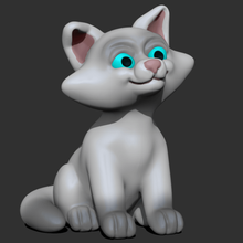 cute cat animal pussy kitty toy kid stylized 3d print model - Mito3D