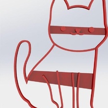 cute cat cookie cutter 3d print model - Mito3D