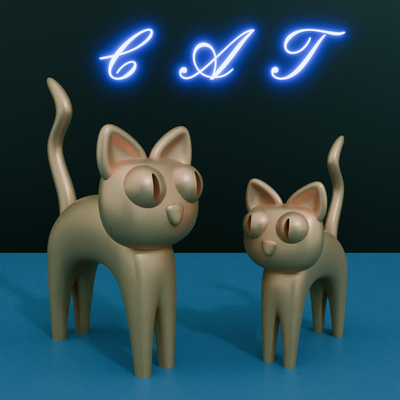 mignonne chat décor accueil maison artistique facile amical belle sculpture drôle stl art table bureau idée animal abstrait 3d print model - Mito3D