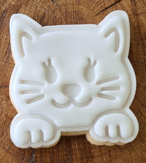 Şirin kedi kurabiye kesici damga kabartma hayvan 3d print model - Mito3D
