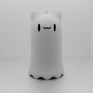 niedlich Katze Geist Schlüsselbund Halloween Dekoration 3d print model - Mito3D