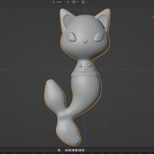 cute cat mermaid 3d print model - Mito3D