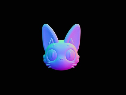lindo gato alfiler imán joyería joya ghibli 3d print model - Mito3D