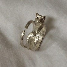 cute cat ring jewelry 3d print model - Mito3D
