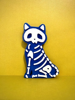cute cat skeleton low-poly print-in-place 3d print model - Mito3D