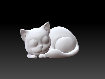 Şirin kedi uyuyor dekoratif kedi güzel kedi 3d print model - Mito3D