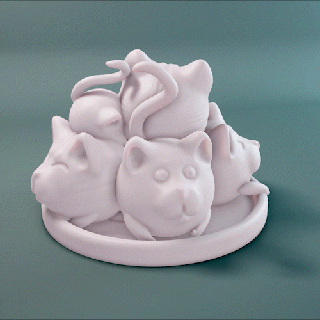 lindo gatos amor gato animal mascota gatito escultura recuerdo oferta anime kawai bonita juguete miniatura 3d print model - Mito3D