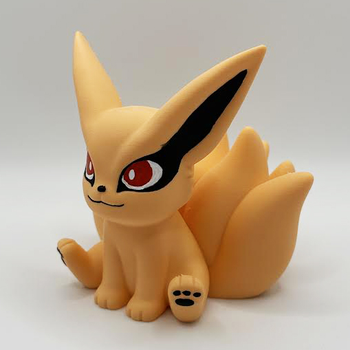 lindo chibi kurama fácil impresión apoyo chasquido flexi flexible juguete articulado tiburón cocodrilos sitio naruto 3D print model - Mito3D