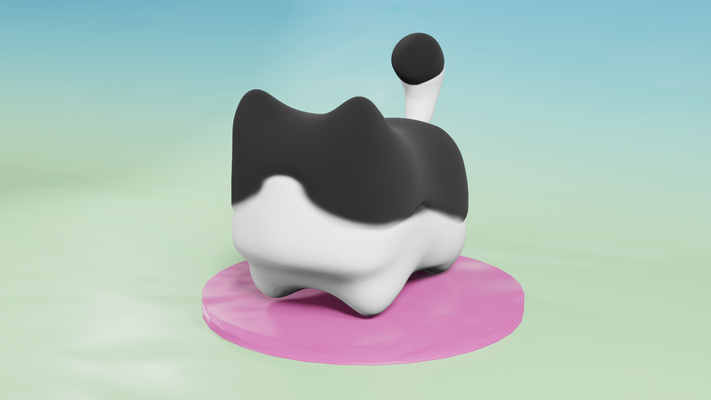 şirin tombul kedi hayvan oyuncak dekorasyon eğlence miyav 3d print model - Mito3D