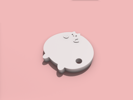 cute chubby cat keychain 3d print model - Mito3D