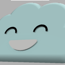 cute clouds emote cloud emoji smile happy baby decoration 3d print model - Mito3D