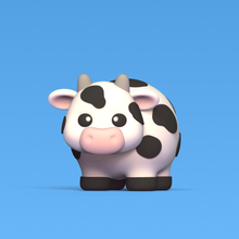 cute cow art miniatures sculpture animal farm milk decorative play cartoon general decor statue spotted 3d print model - Mito3D