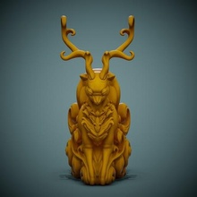 lindo ciervo Arte animal juguete esculpir escultura decoración 3d print model - Mito3D