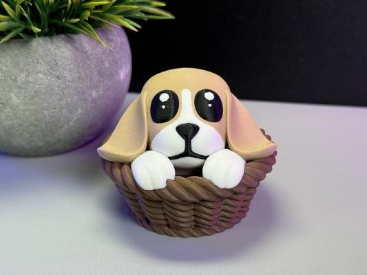 fofa cão animal multicolorido cesta beagle 3d print model - Mito3D