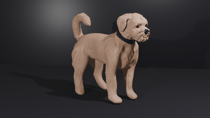 mignonne chien coup poing vision monde art drôle mascotte 3d print model - Mito3D