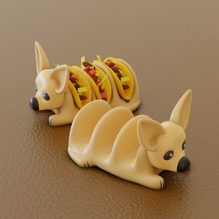 cute dog taco holder animal decor decoration home gift food supports chihuahua french bulldog shiba 3d print model - Mito3D