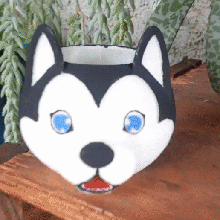 cute dog vase planter huskie vaso garden jardim 3d print model - Mito3D