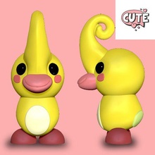cute duck pokemon 3d print model - Mito3D