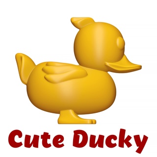 cute ducky decoration figure toy animal duck bird childrens bath sweet little yellow water bathroom 3d print model - Mito3D