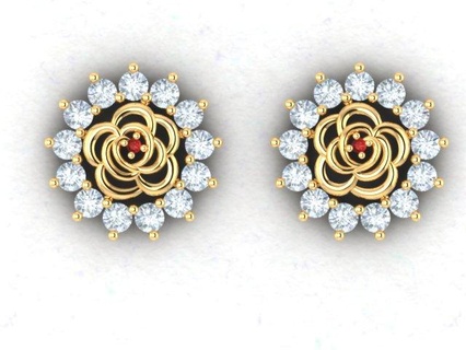 cute earrings rose earring jewelry sun silver rose  3d print model - Mito3D