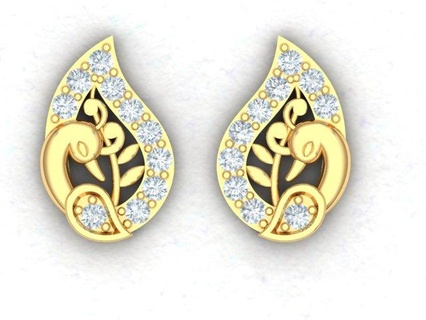cute earrings earring jewelry bird leaf 3d print model - Mito3D