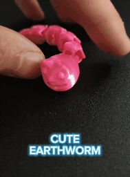 cute earthworm articulating flexi print place Art articulated flexibile toys worm little in no support animal printito best price 3d print model - Mito3D