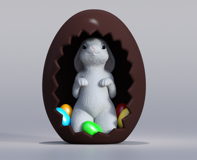 cute easter bunny easterxcults egg rabbit 3d print model - Mito3D