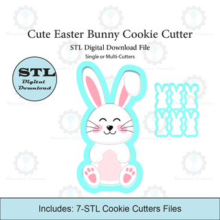 cute easter bunny cookie cutter multi cutter stl file easter bunny cookie cutters  3d print model - Mito3D