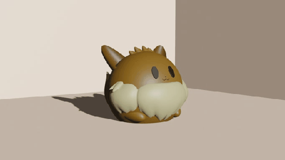 cute eevee pokemon 133 pokefafafa poke fafafa 3d print model - Mito3D