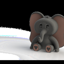 cute elephant toy art mini miniature animals animal heart love 3d print model - Mito3D