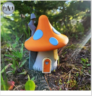 lindo hada casa jardín v 002 pajarera seta magia trolls pájaro naturaleza hogar fauna silvestre vacaciones yarda 3d print model - Mito3D