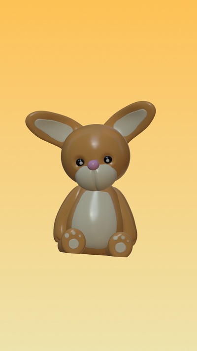 cute figurine bunny cake topper birthday decoration party celebration kids baby rabbit 3d print model - Mito3D