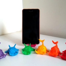 carino pesci telefono stand titolare della carta gadget la di credito mobile 3d print model - Mito3D