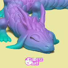 fofa flexi adormecido Dragão impressão colocar arte flexível articulado articulando brinquedo apoia fantasia animal mítico sonolento 3d print model - Mito3D