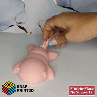 fofa flexi print in place bebê axolotl articulado brinquedo estalo impressão flexível Tubarão crocodilos colocar 3d print model - Mito3D